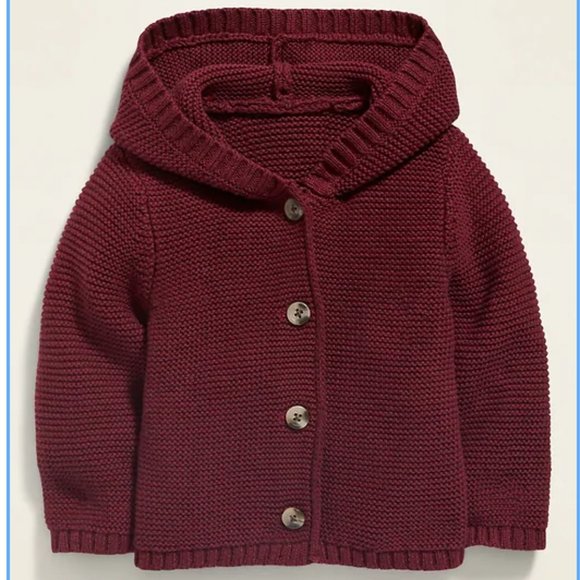 burgundy baby sweater